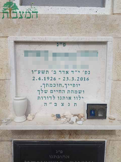 מצבות בנתניה - קבורה בשיטת סנהדריה בכוך בקיר. צילום: אברהם