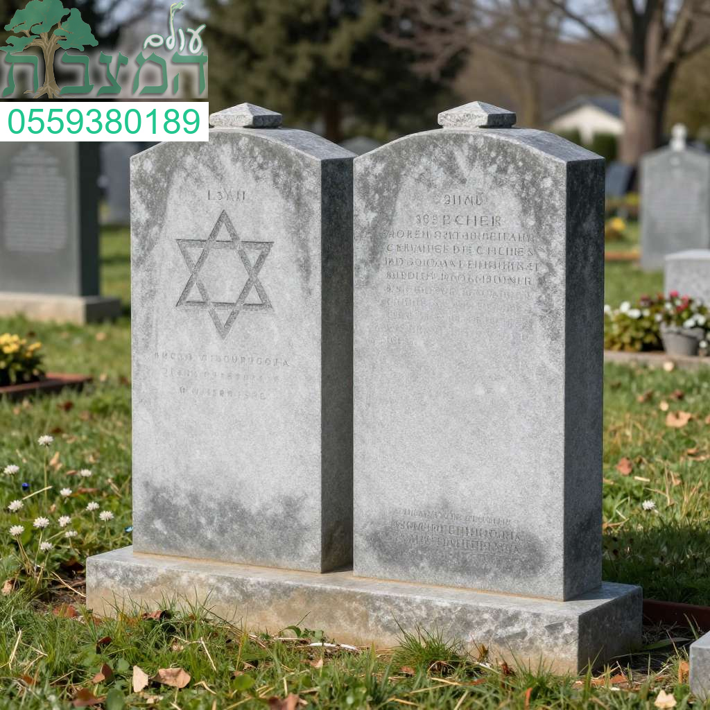 ניקוי מצבה כפולה מקצועי המעניק מראה נקי ומכובד למצבות אבן ישנות ומוכתמות